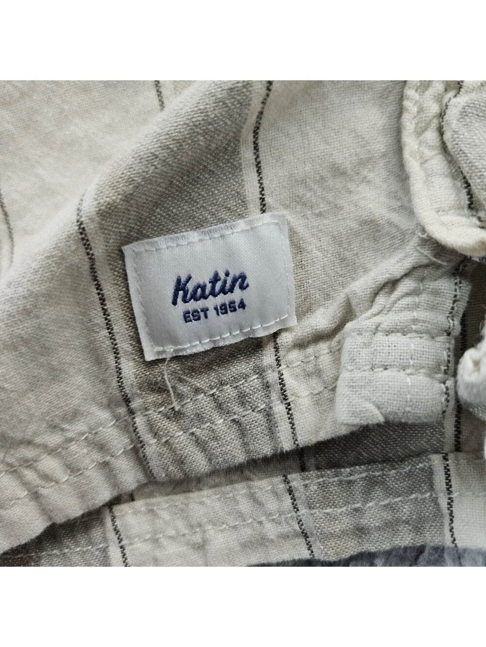 Katin Shorts Mens Medium Striped Drawstring Linen Beach Surf Breathable